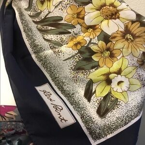 VINTAGE silk georgette Red Point Scarf